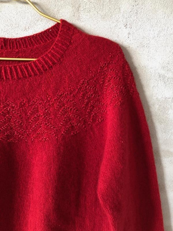 Tinka julesweater m. glitter fra Ãnling, No 2 + glimmer strikkekit 2XL-3XL